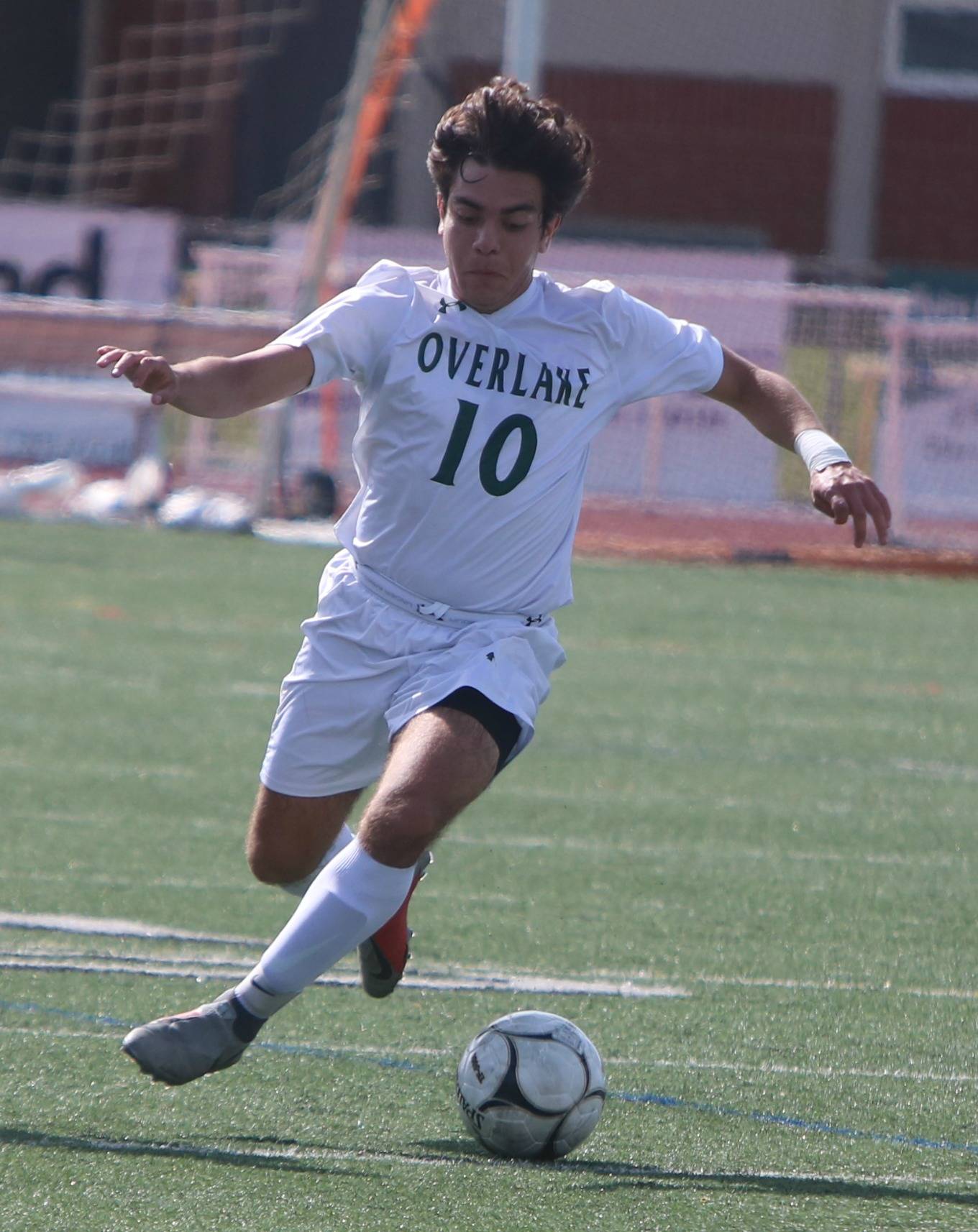 Overlake’s Esteban Sanchez swiftly moves the ball up field against Winlock/Toledo on May 24. Andy Nystrom /staff photo