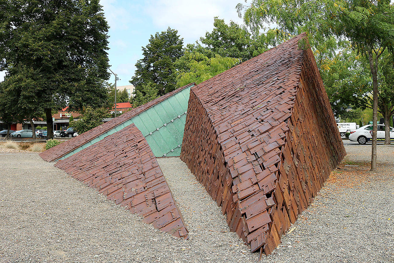 John Flemming’s Erratic art installation will be moved from its current site at the southwest corner of 166th Avenue Northeast and Cleveland Street by March 31, 2020. Stephanie Quiroz/staff photo