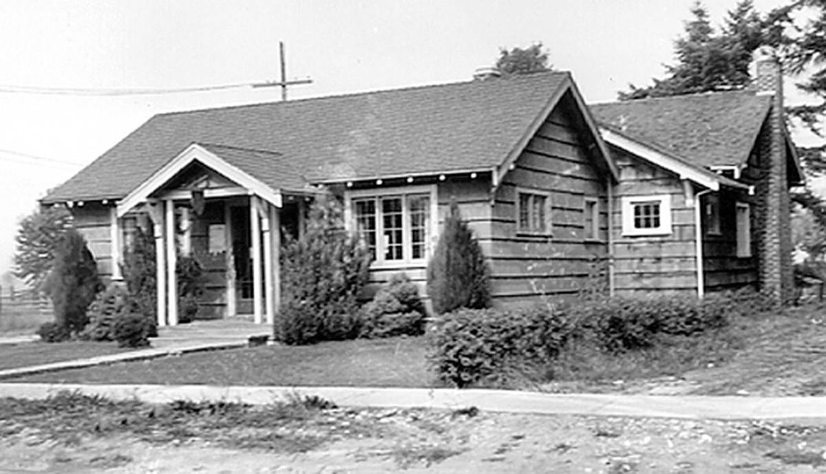 The Redmond Library was housed in a small building on Leary Way in 1933. The total cost of the library was $420.13. Photo courtesy of <em>The Nokomis Club of Redmond: A Century of Community Service 1909 - 2009</em>
