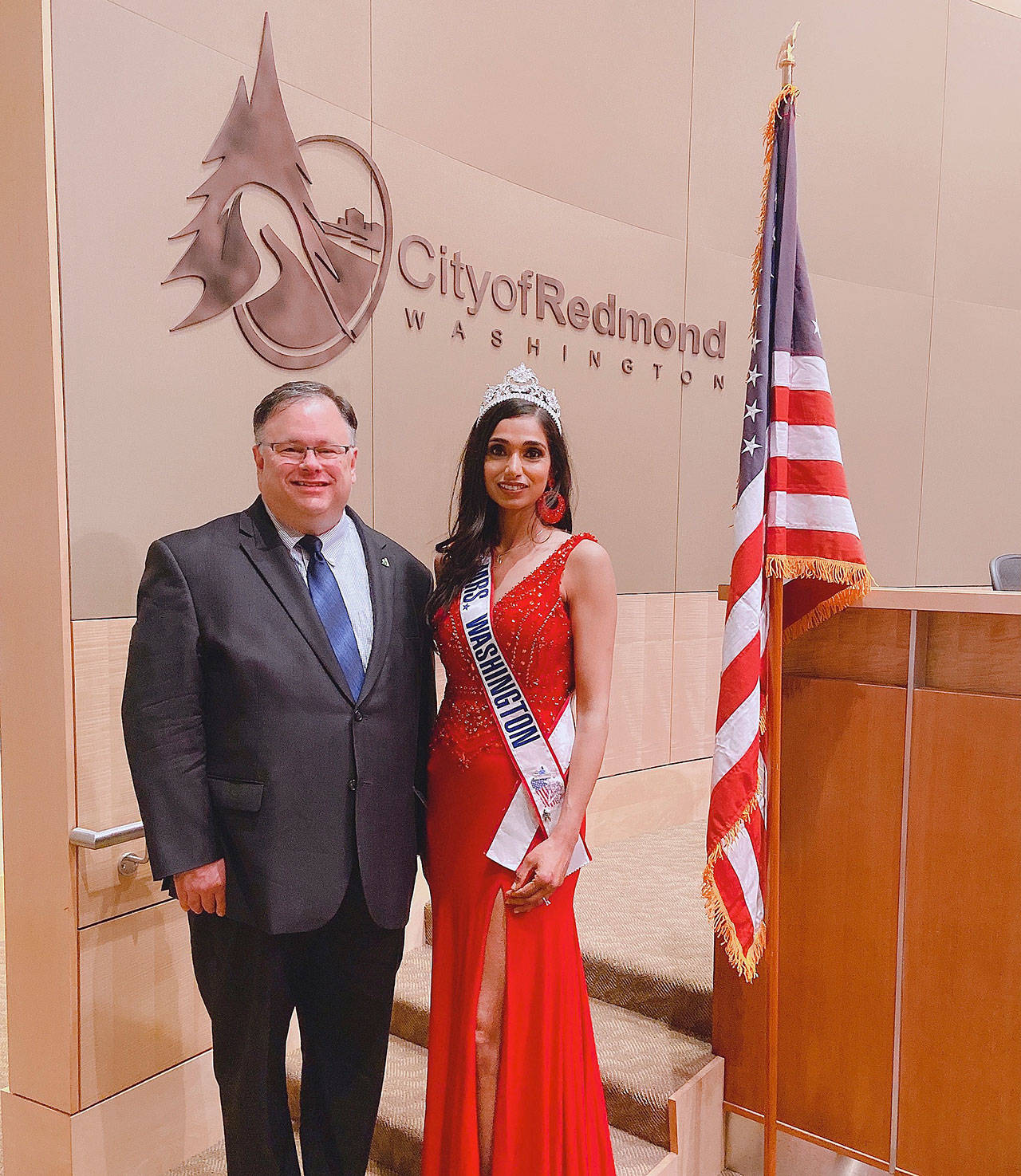 Mayor John Marchione and Neelam Chahlia at the council meeting on Nov. 19. Photo courtesy of Neelam Chahlia