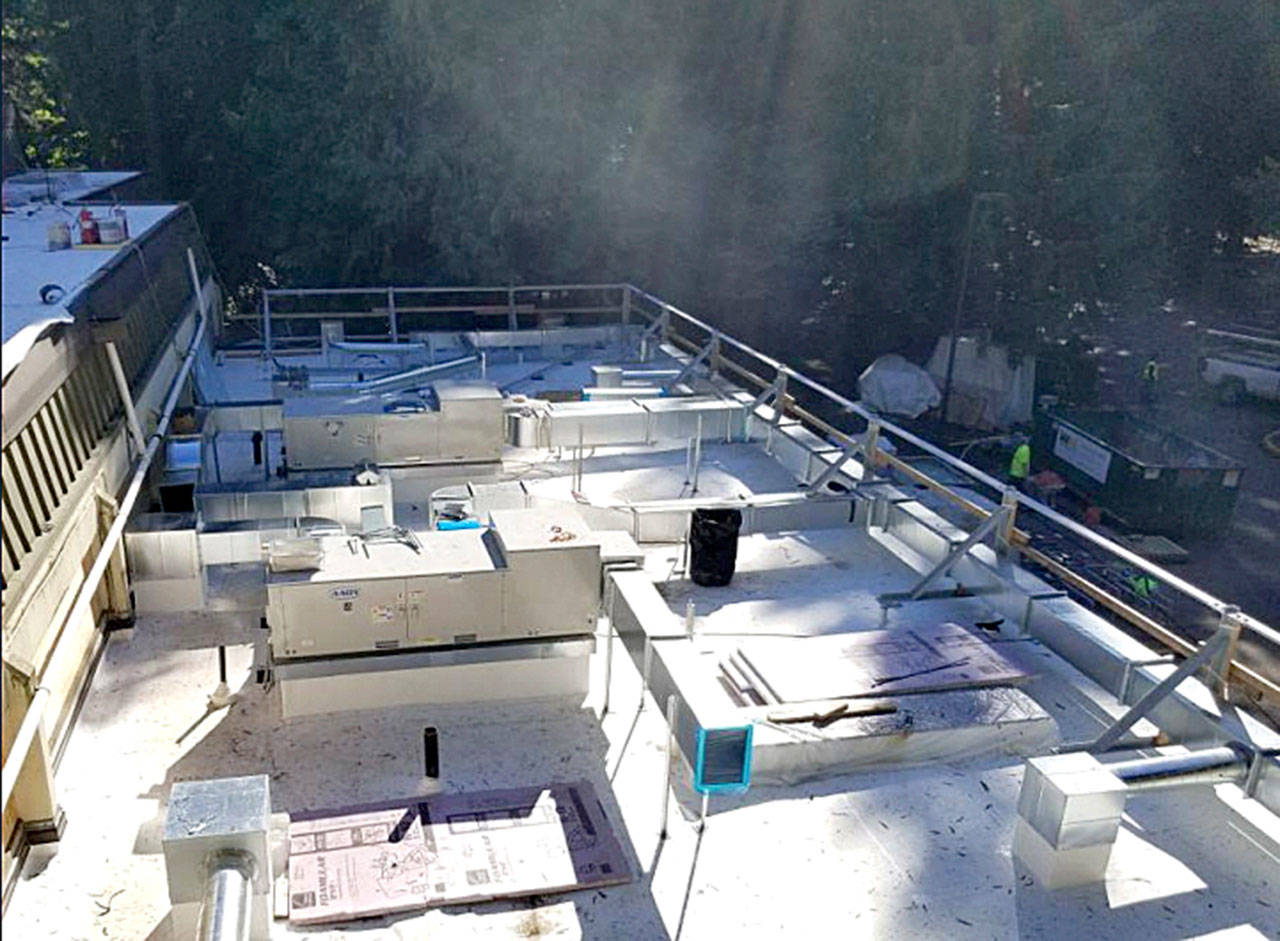 Phase one improvements included a new HVAC unit system on the new roof. Photo courtesy of the city of Redmond