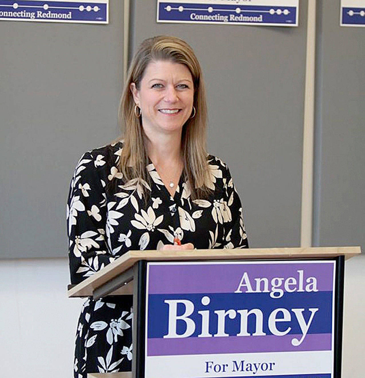 Photo courtesy of Elect Angela Birney Facebook                                 Angela Birney during her campaign.