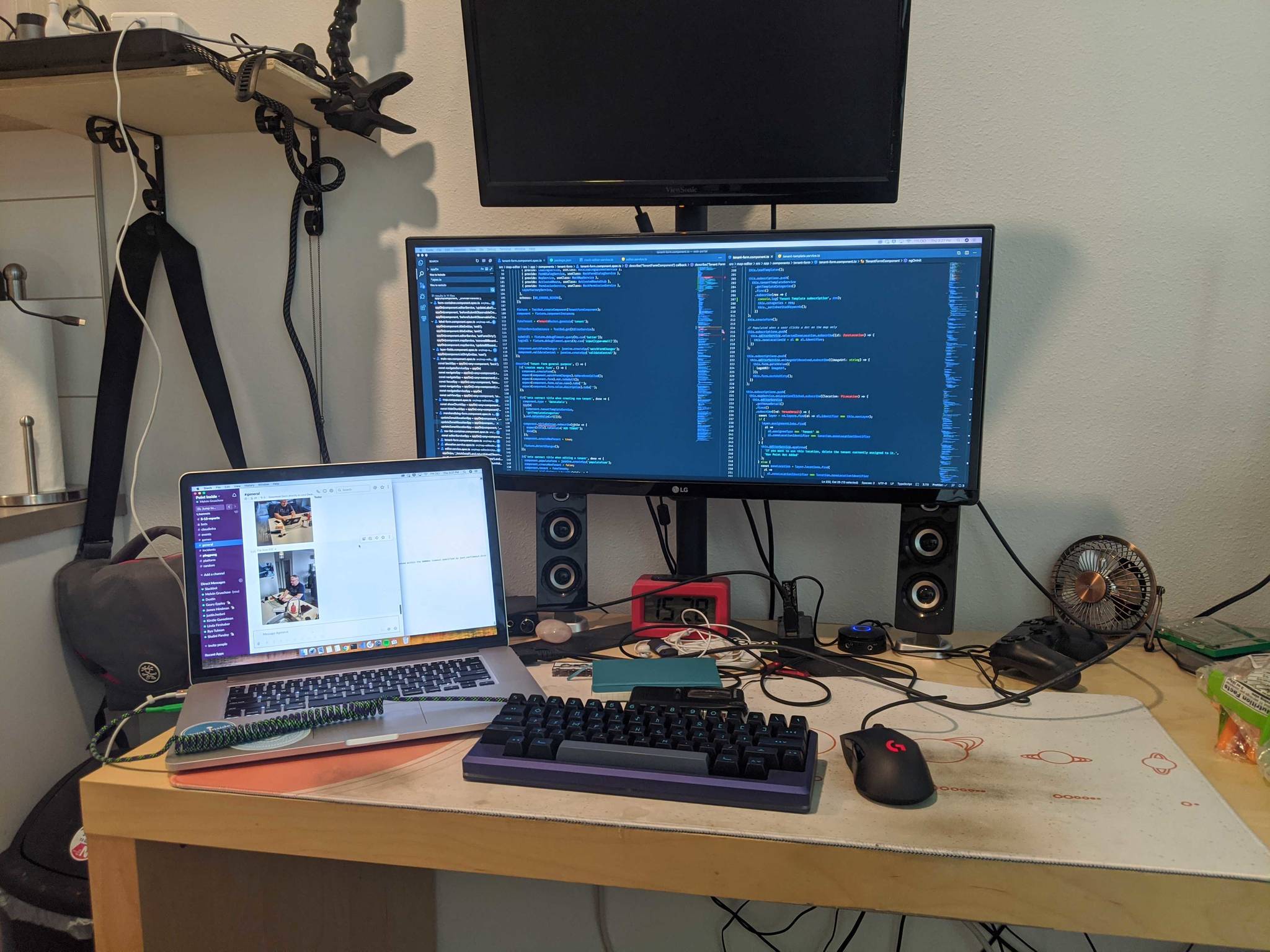 A work-from-home station of a Point Inside engineer. Photo courtesy of Point Inside