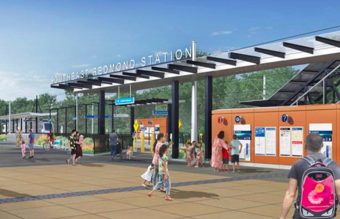 A rendering of the entrance of the upcoming southeast Redmond Light Rail stop. Courtesy Photo/Sound Transit