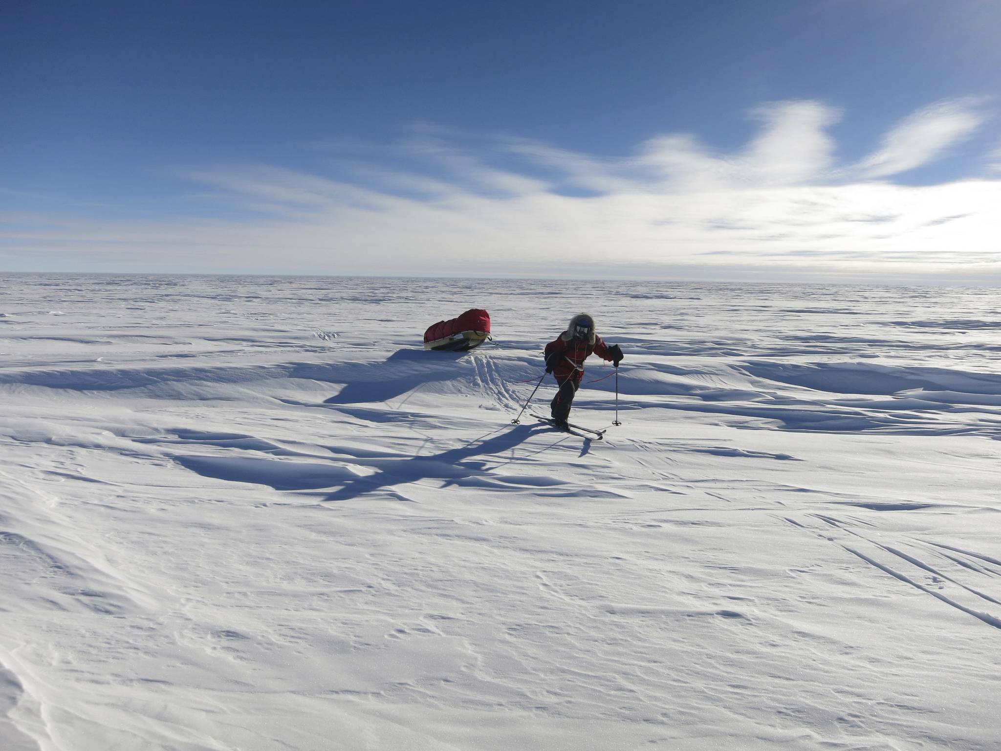 Chris Fagan trekking across Antarctica in 2014. Contributed by Chris Fagan