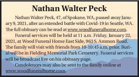 Nathan Walter Peck | Obituary