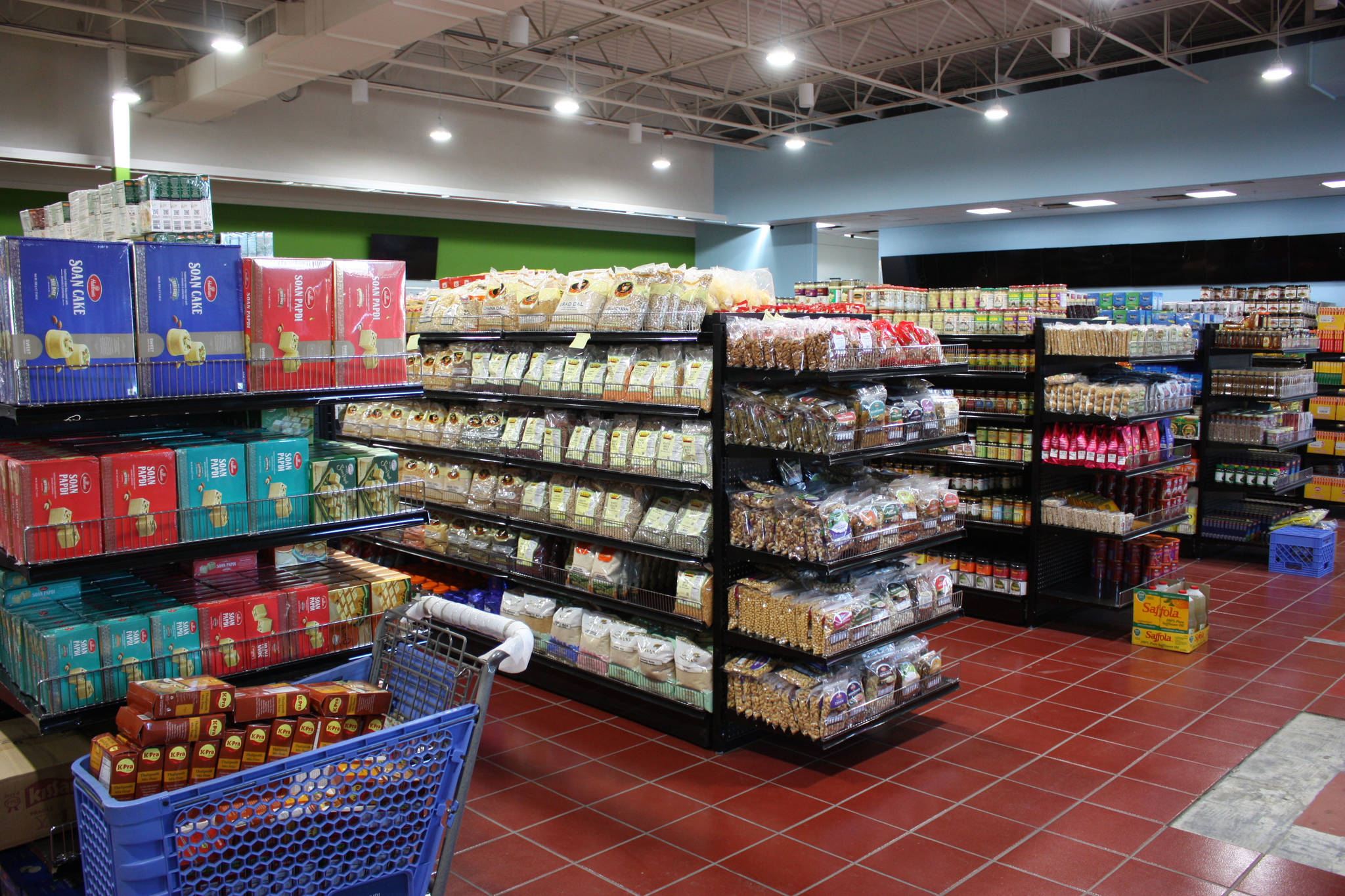 Stocked shelves inside Mayuri International Foods (photo credit: Cameron Sheppard)