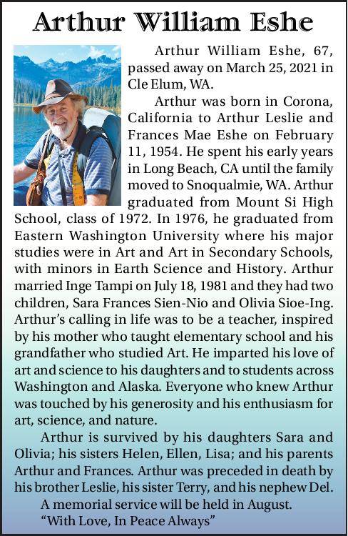 Arthur William Eshe | Obituary