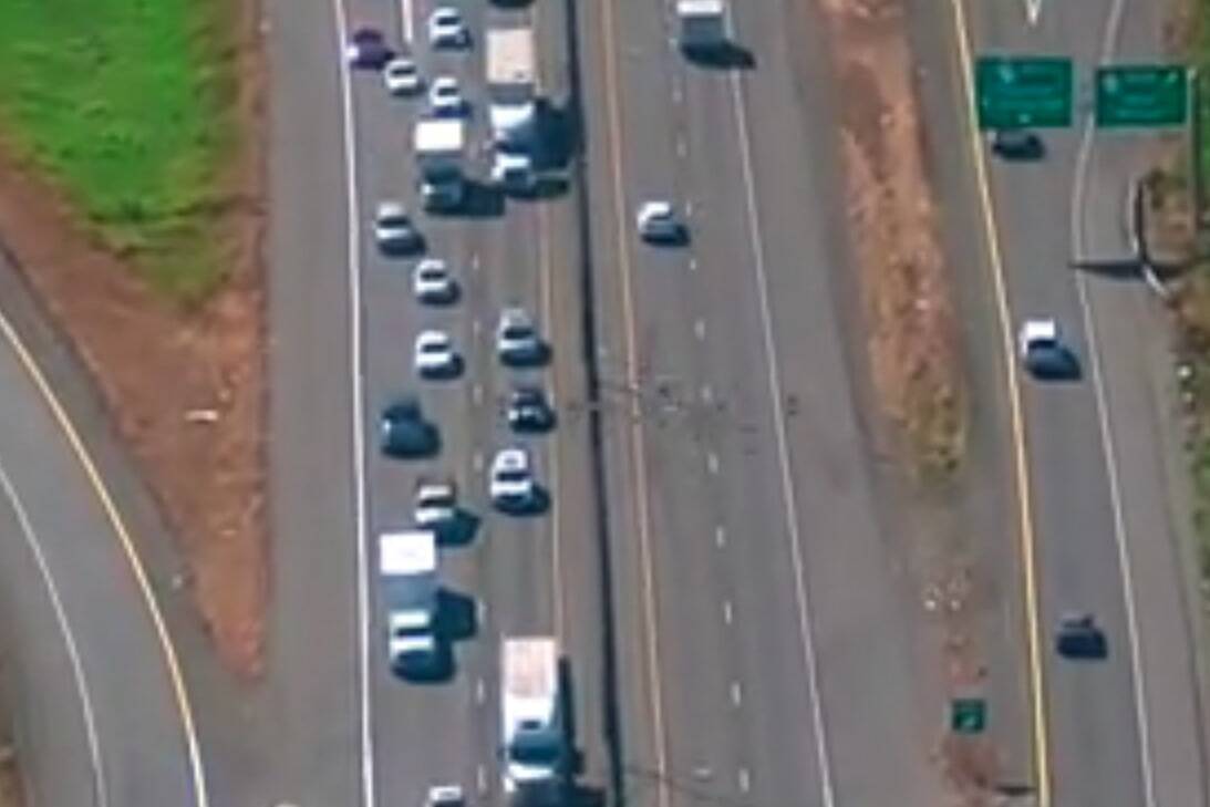 This is a screenshot that shows the pursuit of a stolen vehicle Sept. 1 on Interstate 5 in King County.