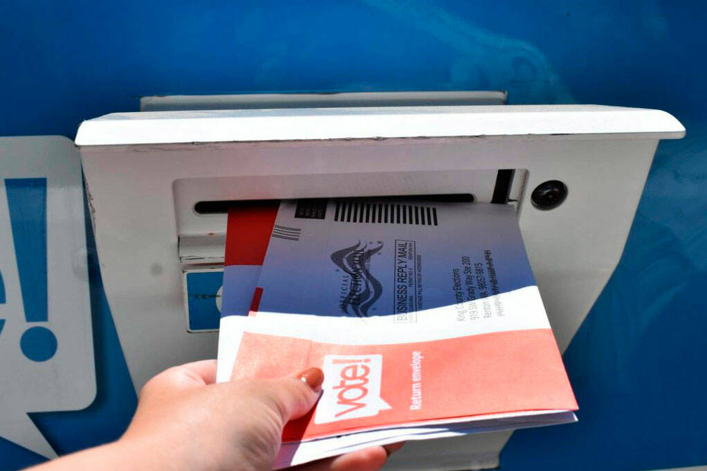 A King County Elections ballot drop box.