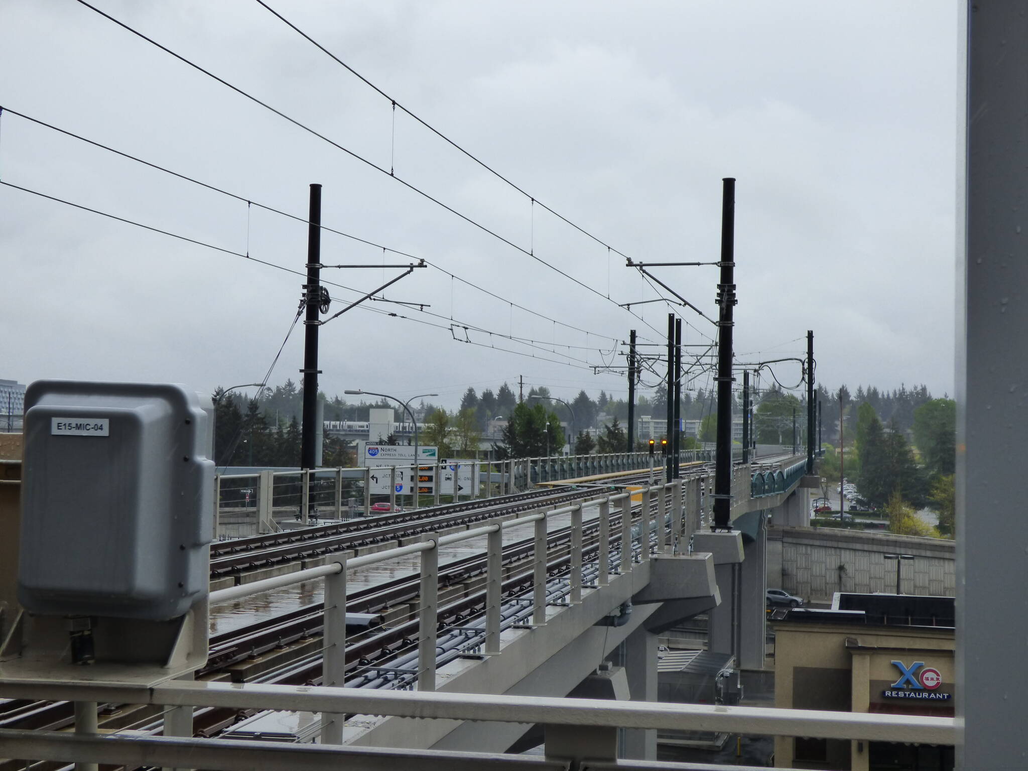 The track crosses over I-405 to and from Redmond. (Cameron Sires/Sound Publishing)