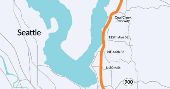 The I-405/Renton to Bellevue Widening and Express Toll Lanes Project will cause a closure of southbound lanes this weekend. Photo provided by the Washington Department of Transportation