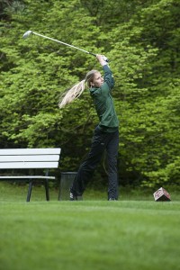 Casie Helgeson fires away during a recent competition.