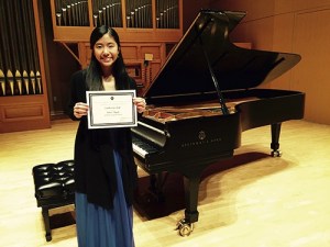 Bear Creek School sophomore Catherine Kok was awarded second place in the Senior Division of the 2014 Washington State Music Teachers Association Outstanding Artists Competition held Nov. 7-9 at Central Washington University in Ellensburg.