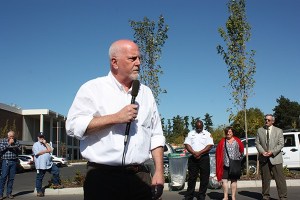 City project manager Joe O'Leary thanks the various teams and individuals involved in the South Detention Vault in Overlake.
