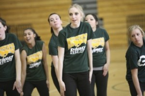 Members of the Redmond High School dance team work through a routine during a practice. The Mustangs will compete at State on March 28 at the Sun Dome in Yakima.