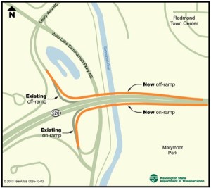 Crews working for the Washington State Department of Transportation (WDOT) will open the new eastbound SR 520 on-ramp from West Lake Sammamish Parkway to give drivers more distance to merge onto the freeway. It’s also expected to ease congestion in the area
