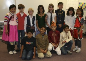 Students in Marti Burton's third- and fourth-grade Quest class at Redmond Elementary School came to school dressed in outfits and colors representing their cultural heritage in honor of the school's United Nations Day on Oct. 29. The day commemorated the anniversary of the UN's charter