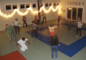 A group of people engage in some freestyle dancing at the Dance Sanctuary's first anniversary dance last Saturday at the Enso Center for International Arts in Redmond. Dance Sanctuary offers a relaxed