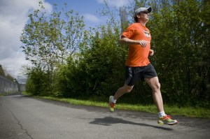 Ironheart Racing Team founder David Watkins runs along the Sammamish River Trail