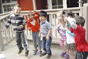 Montessori Children's House students at the Muscular Dystrophy Hop-a-thon fundraiser
