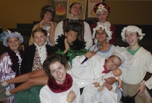 Pictured are Evergreen Family Theatre actors — back row: Emmy Berg