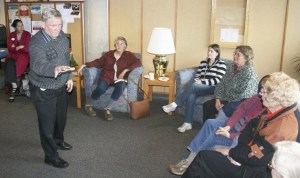 City of Redmond Chaplain Pat Hamman speaks at the Redmond Senior Center's First Friday Coffee Chat on Dec. 3. Hamman has been chaplain for the city for 25 years. He works with the fire and police departments and is on call 24/7 to respond to emergency situations.