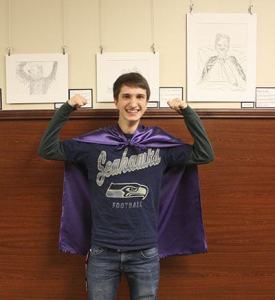 The Bear Creek School ASB President Benjamin Lee shows his spirit.