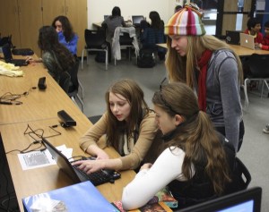 Clockwise from left: Sophomores Madison Minsk