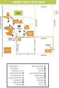 A map of Derby Days Summer Festival activities