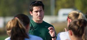 The Bear Creek School's Brandon Gonzalez instructs his players during a girls soccer match.