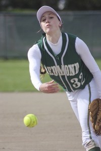 Redmond High sophomore Kaija Gibson fires away during Tuesday’s game against Roosevelt at Lower Woodland Park in Seattle.