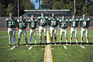 The Redmond Mustangs’ team captains will lead the way on the field this season as they aim for a playoff berth in the tough 4A Kingco division. From left: Nikolaj La Cour