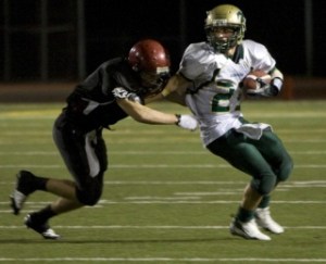 Senior wide receiver Cameron Sandquist set a new school record for the Mustangs with 66 receptions for 940 yards this season.