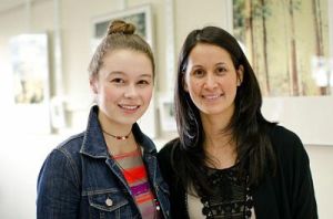 Bear Creek senior Morgan Cadigan with art teacher Trinity Osborn.