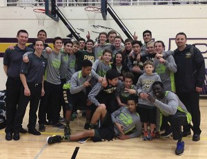 The Overlake School’s boys basketball team and coaches.