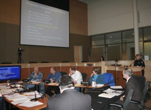 Redmond City Council members and Police Chief Ron Gibson