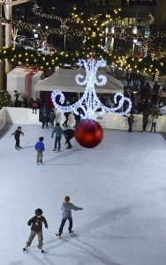 Children cruise the ice at Redmond Town Center.