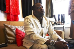 Shane Coakley pauses in thought while discussing the suspect who left behind a Ku Klux Klan-type robe and rope at his mother's Redmond consignment store