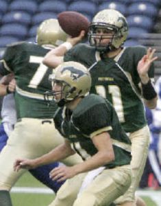 Redmond quarterback David Gilbertson passed for just 24 yards in the first half against the Cougars.
