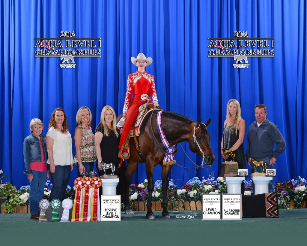 Tess Baumann of Redmond rides atop the victory podium. Courtesy of Shane Rux Photography