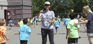 Students and volunteers get in on the action at the Einstein Elementary Fun Run. Courtesy photo