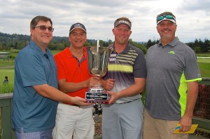 The winning team from the 2016 Guide Dogs of America Charity Golf Tournament: (from left) Jerod Gillies