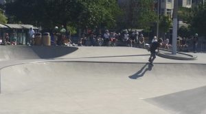 A Skate Jam participant drops in during the competition last Saturday at the Edge Skate Park. Courtesy photo