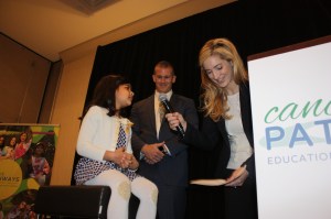 Erin Raney (right) interviews 7-year-old Norah Singh about her experiences at Cancer Pathways’ Camp Sparkle. Samantha Pak
