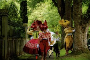 Sweetheart Mice will be in downtown Redmond Sunday to lead people through interactive games and a flour labyrinth as part of “Professor Pomme’s Pomp and Pastry Paradoxicals