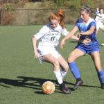 Overlake&rsquo;s Jaquelin Nordhoff (left) in action this season. Andy Nystrom, Redmond Reporter