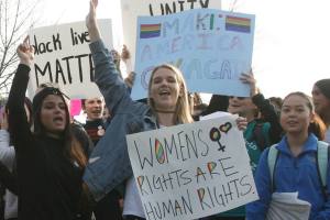 Redmond-area high schoolers walk out of class in protest of presidential election results