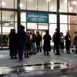 People gather on the steps of Redmond City Hall for the Candle Light Vigil for Progress. Courtesy of Stephanie Monk