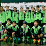 Redmond Wolves: Dunkan Nguyen, Brayden Ellestad, Allen Diaz, Andres Garcia, Tyler Chu, Matthew Farago, John Sanchez, Daniel Bruntz, Sid Anand, Alan Guzman, Lazaro Alexis Verrier, Fernando Torres, Chris Orozpe Vazquez, Hayden McGarvie, Ryan Maldonado Jacinto and Yahir Parra. They are joined by head coach Ryan Farago and assistant coaches Rick Karr and Pablo Cruz Maldonado. Courtesy of Dahmin Chu